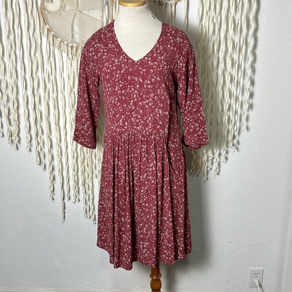Garnet Hill Bohemian Pocket Detail Wine Colored Foral Print Size 02 - Picture 1 of 15